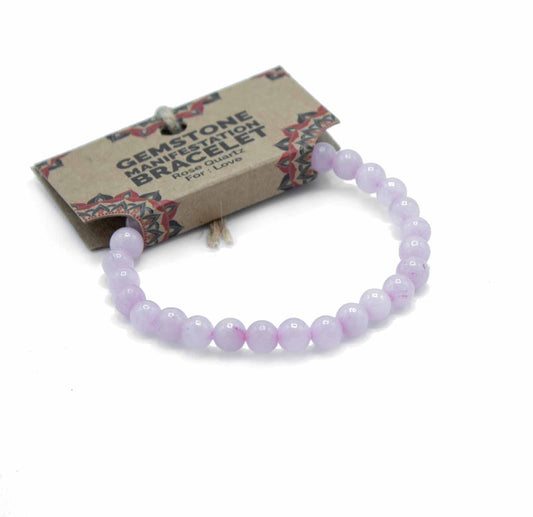 Gemstone Manifestation Bracelet - Rose Quartz - Love