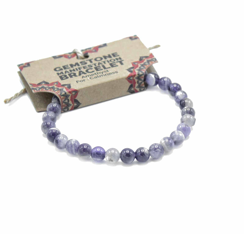 Gemstone Manifestation Bracelet - Amethyst - Calmness