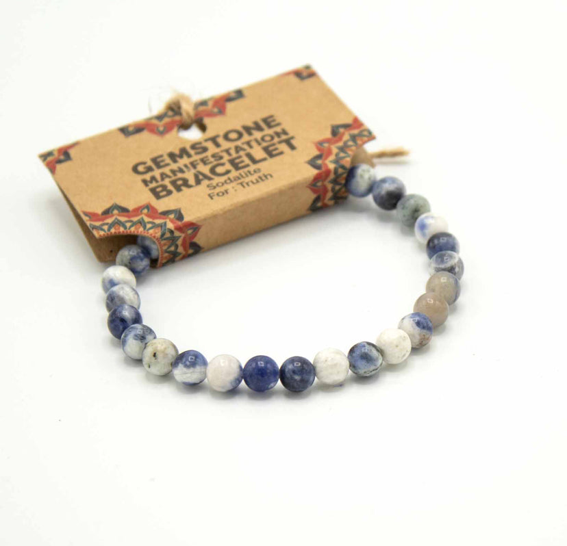 Gemstone Manifestation Bracelet - Sodalite - Truth