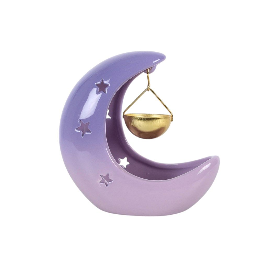 Purple Pastel Crescent Moon Hanging Oil Burner