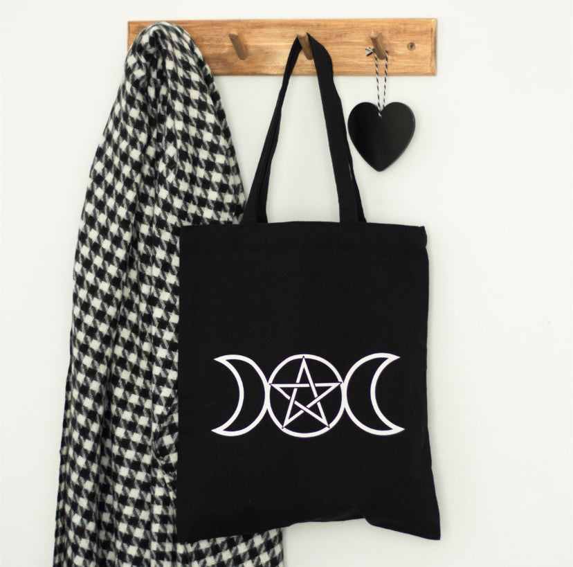 Triple Moon Polycotton Tote Bag