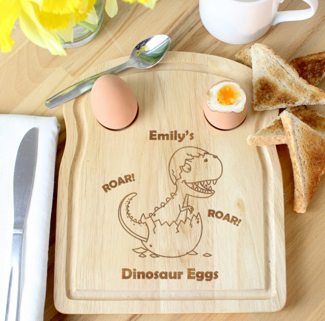 Personalised Dinosaur Egg & Toast Board