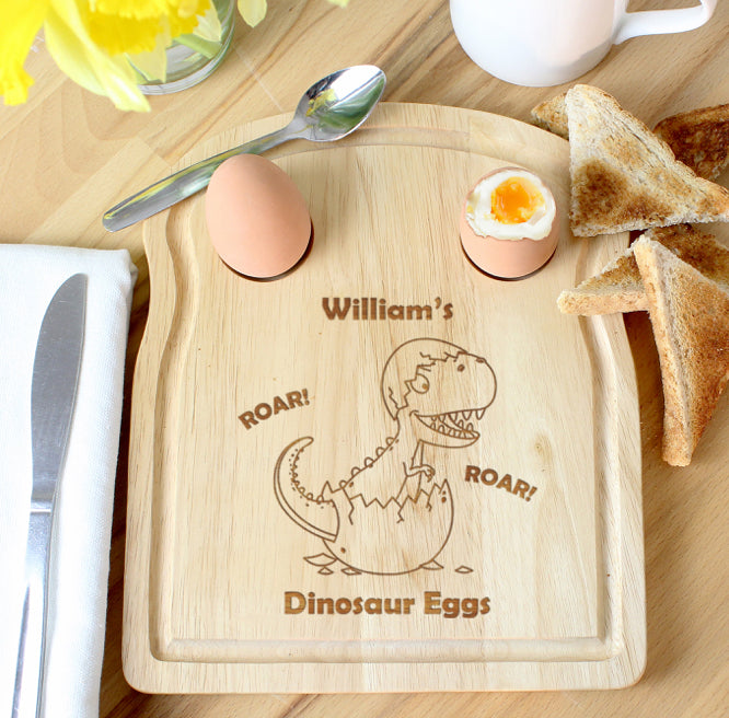 Personalised Dinosaur Egg & Toast Board