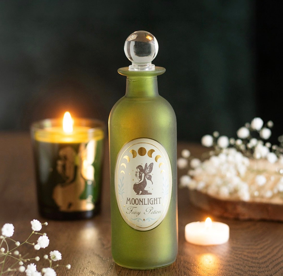 Moonlight Fairy Decorative Glass Potion Bottle