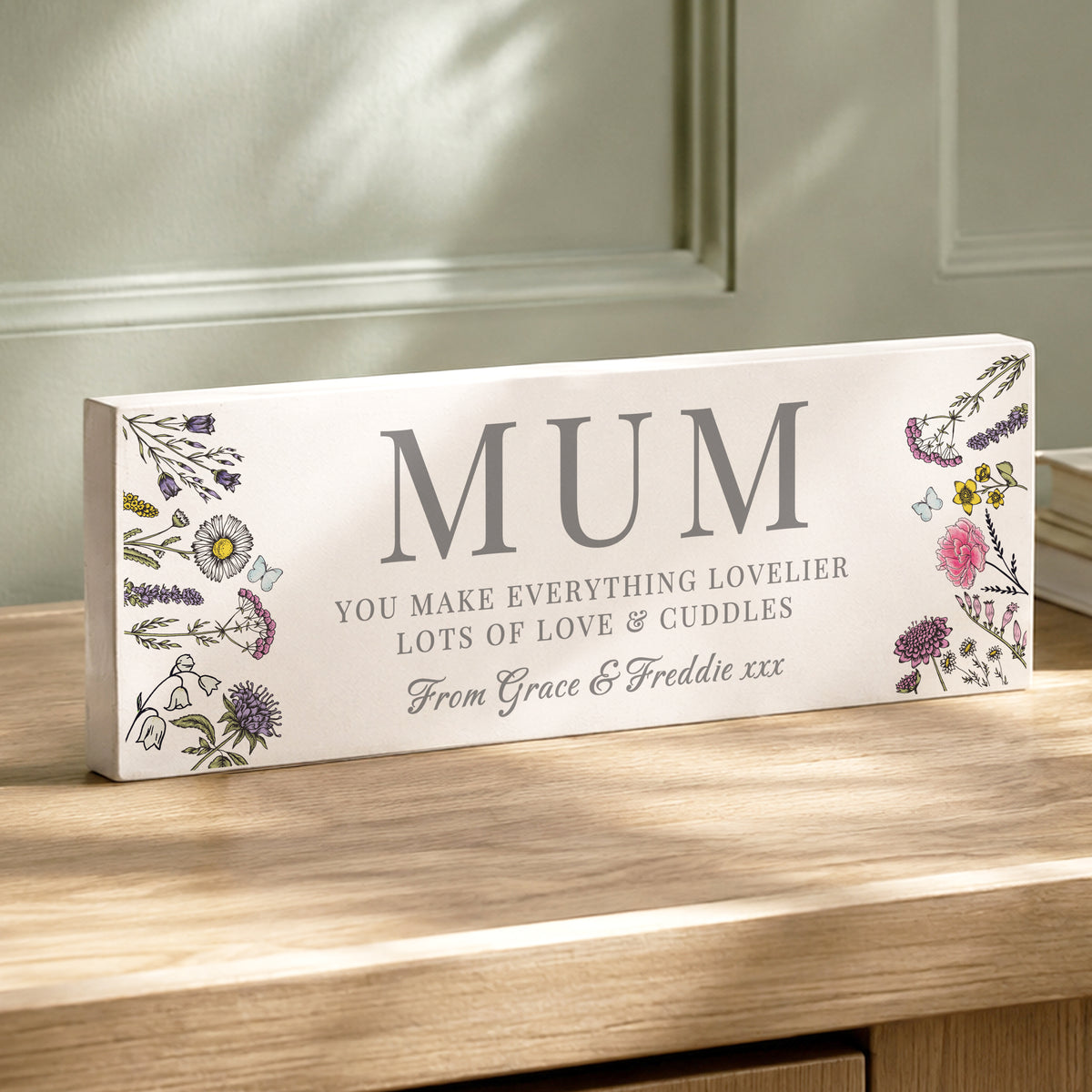 Personalised Wild Flowers Mum Ornament