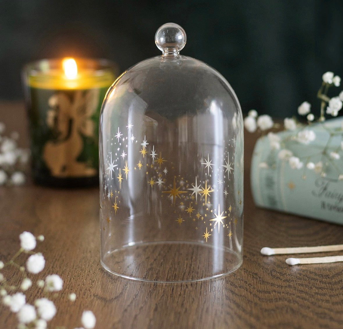 Stardust Glass Candle Cloche