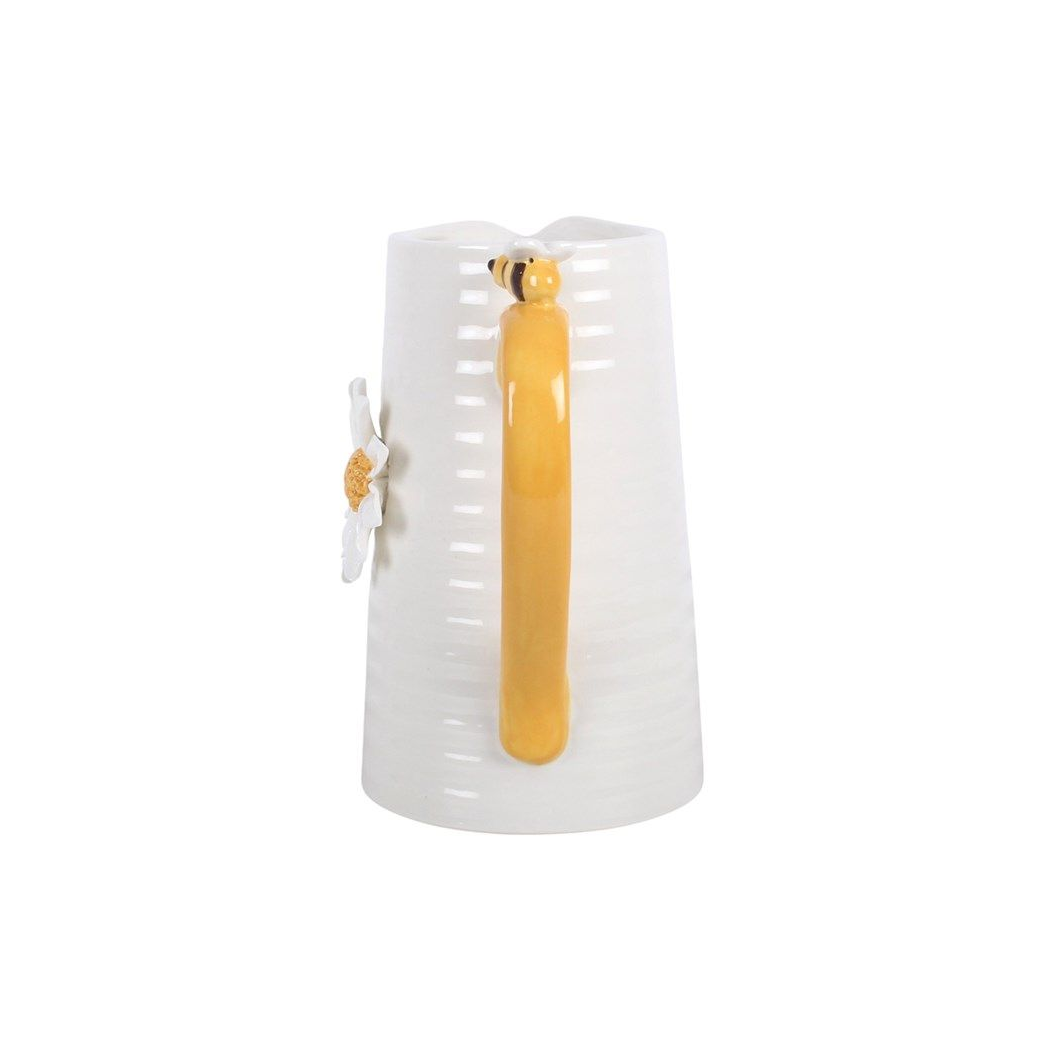 3D Daisy and Honey Bee Ceramic Flower Jug