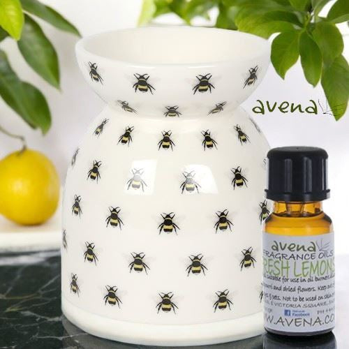 Bee Oil Burner White With 10ml Lemon Fragrance Oil