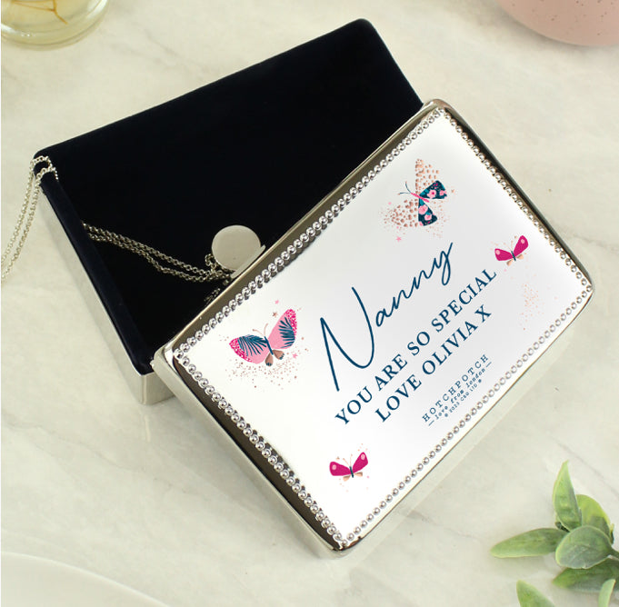 Personalised Butterfly Rectangular Jewellery Box