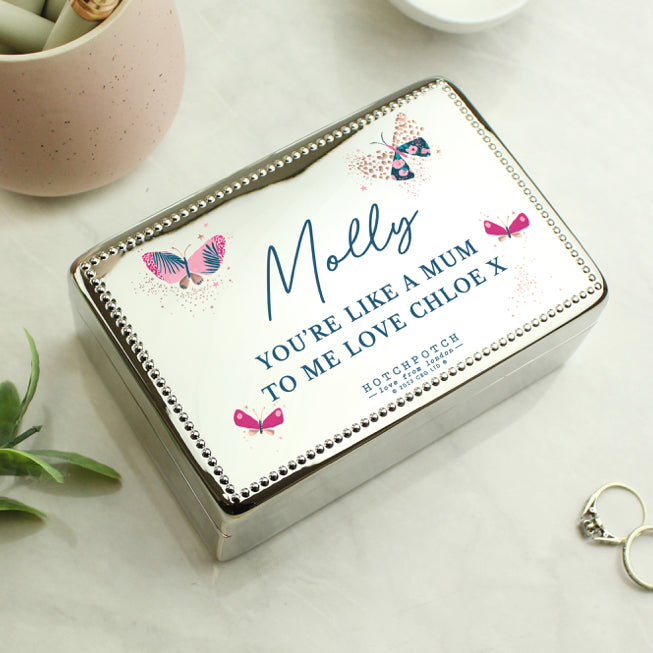 Personalised Butterfly Rectangular Jewellery Box