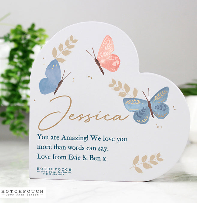 Personalised Butterfly Heart Ornament