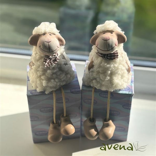 Cute White Sheep Shelf Sitters Set Of Two