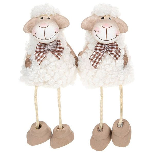 Cute White Sheep Shelf Sitters Set Of Two