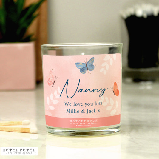 Personalised Butterfly Scented Candle Jar