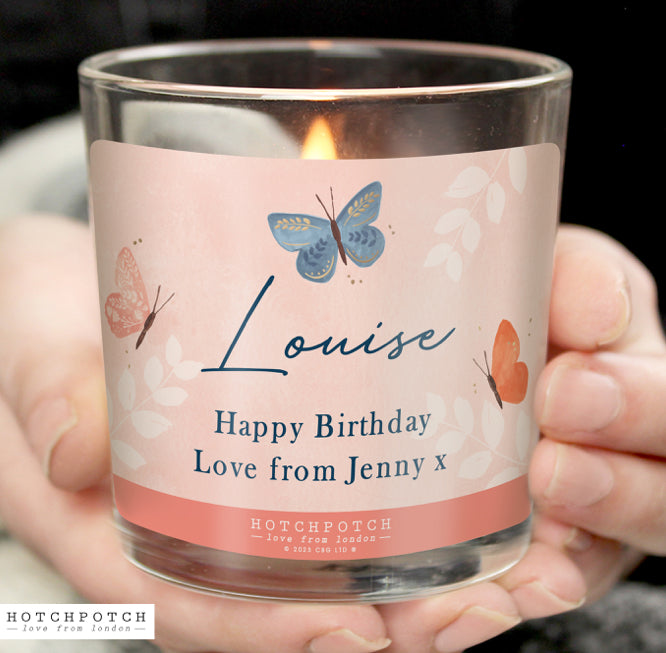 Personalised Butterfly Scented Candle Jar