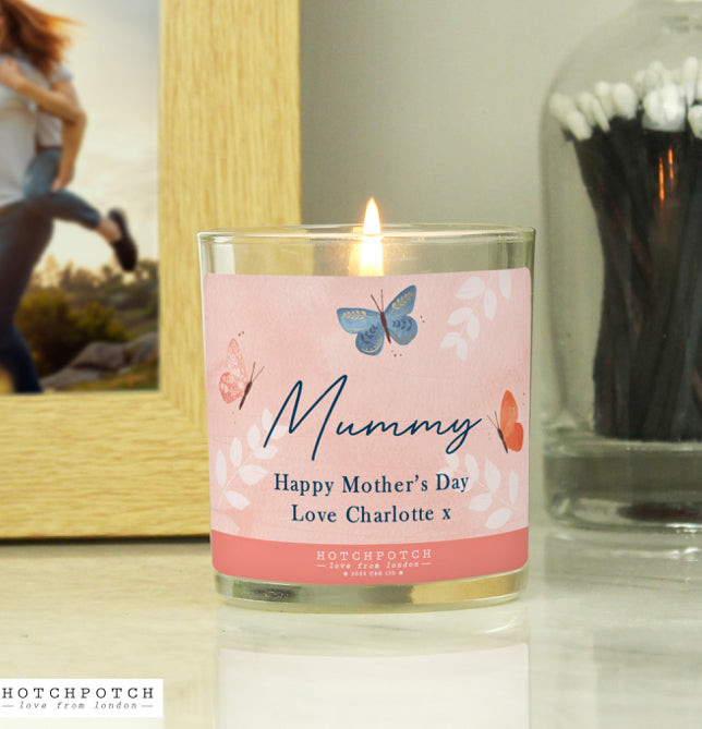 Personalised Butterfly Scented Candle Jar