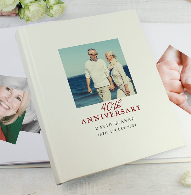 Personalised Photo Upload 40th Anniversary Traditional Photo Album