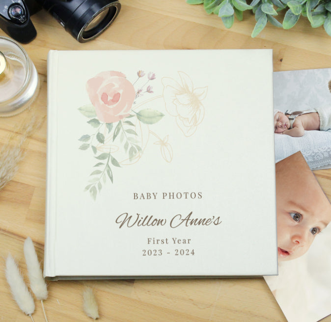 Personalised Floral Square Photo Album