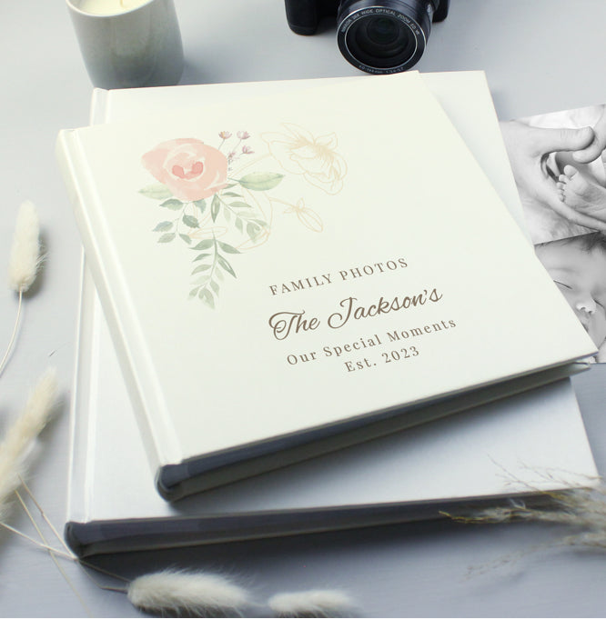 Personalised Floral Square Photo Album