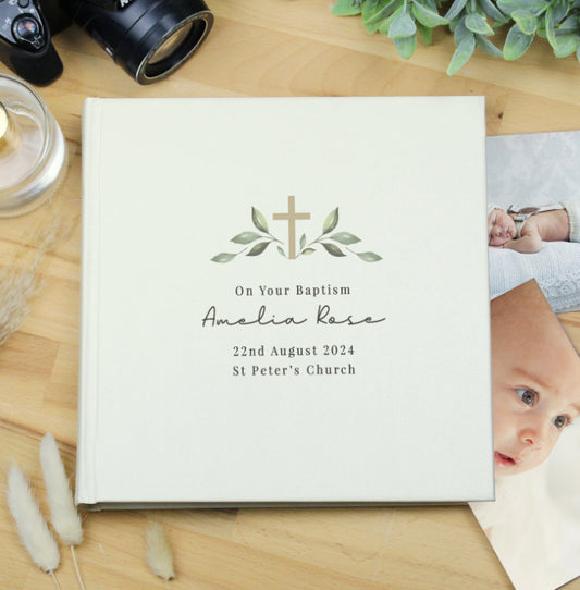 Personalised Religious Cross Square Photo Album