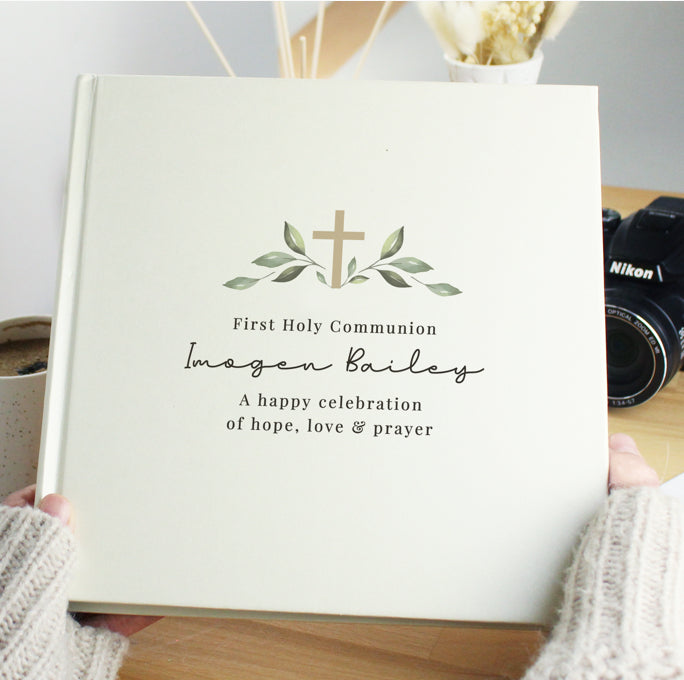 Personalised Religious Cross Square Photo Album