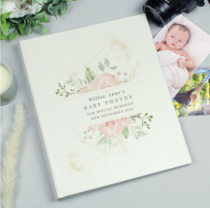 Personalised Floral Traditional Photo Album