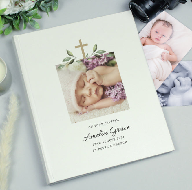 Personalised Christening Photo Upload Traditional Photo Album