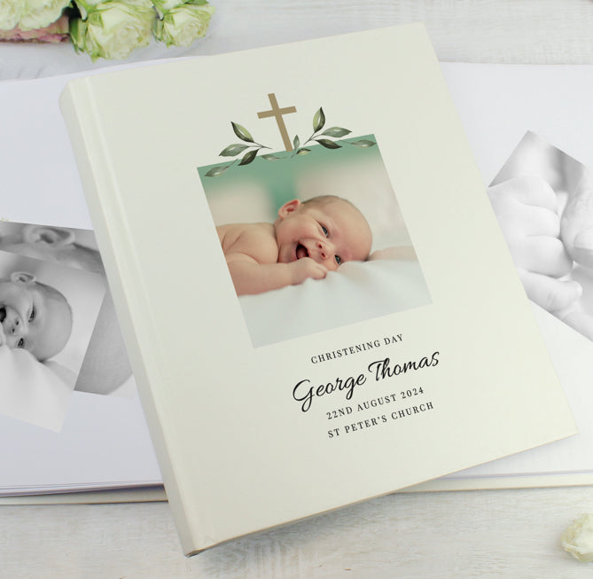 Personalised Christening Photo Upload Traditional Photo Album