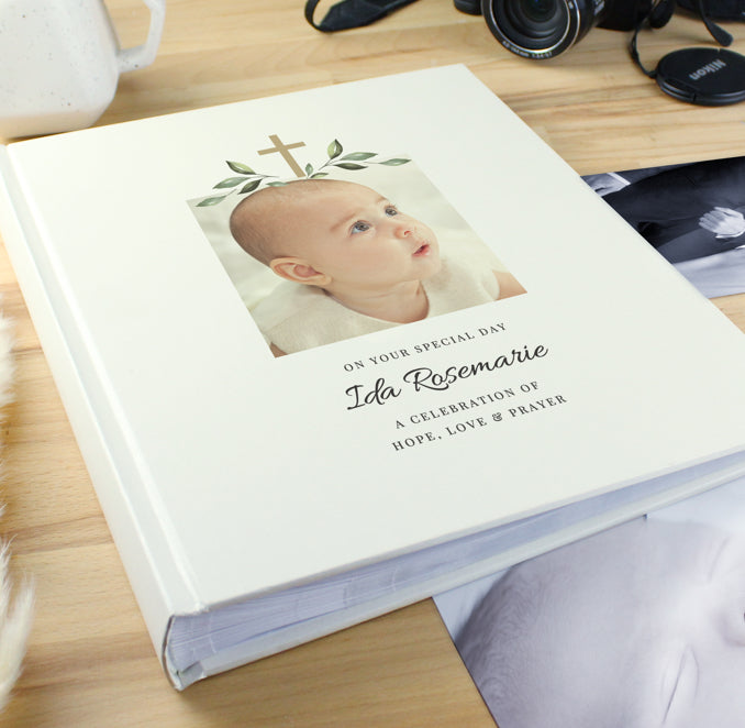 Personalised Christening Photo Upload Traditional Photo Album