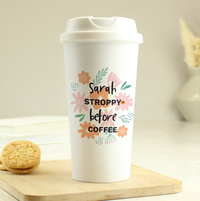 Personalised Floral Travel Mug