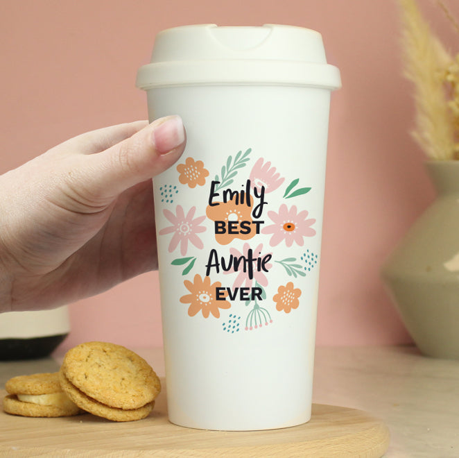 Personalised Floral Travel Mug