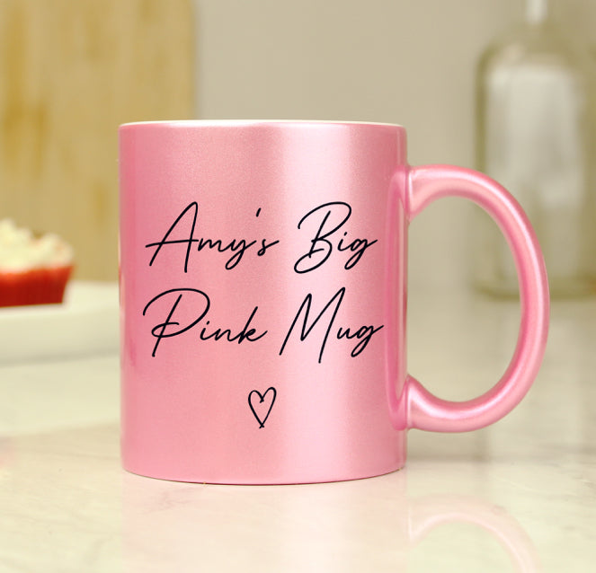 Personalised Pink Glitter Mug