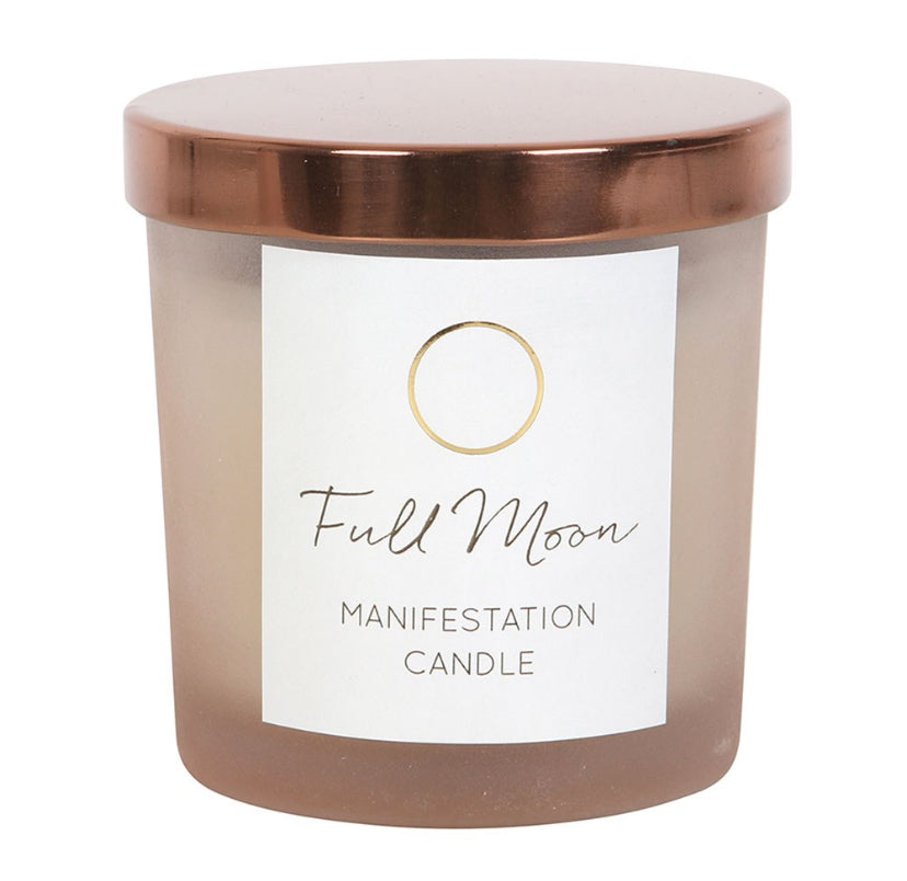 Full Moon Eucalyptus Manifestation Candle with Tiger's Eye