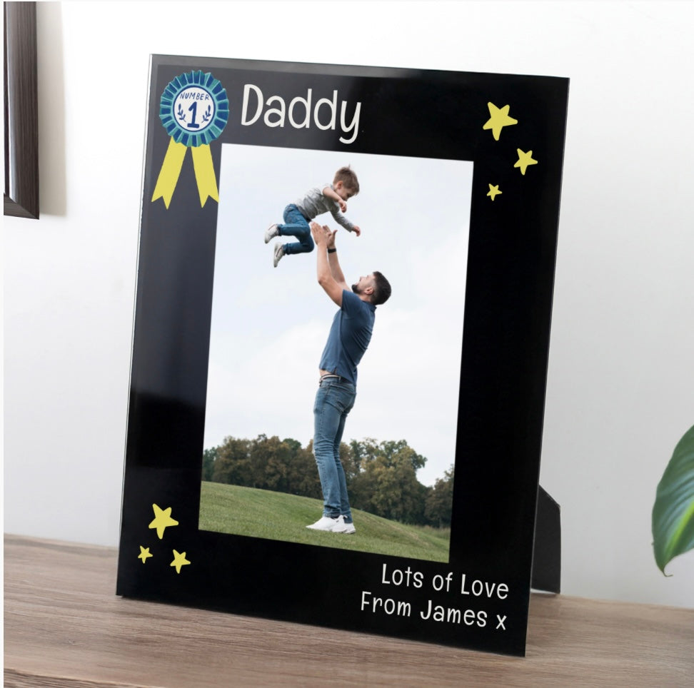 Personalised No.1 Black Glass 5x7 Frame