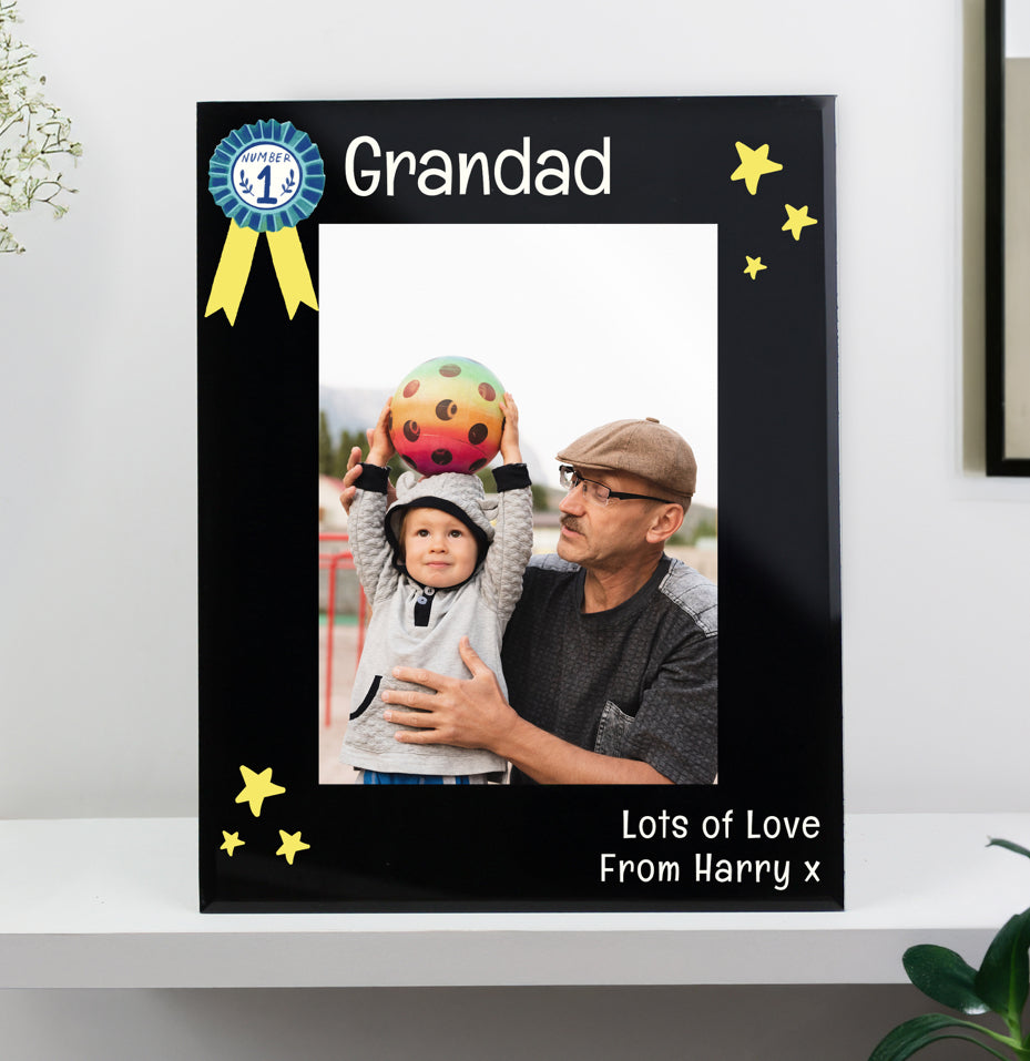 Personalised No.1 Black Glass 5x7 Frame