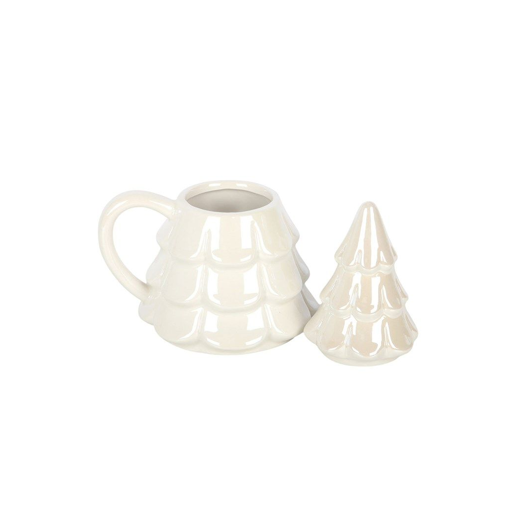 Iridescent Fir Tree Mug and Snowflake Spoon Set