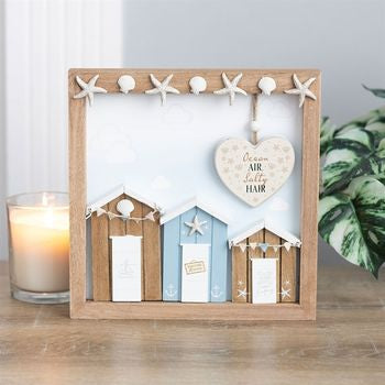 Ocean Air Salty Hair 3D Shell Beach Hut MDF Plaque