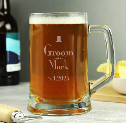 Personalised Decorative Wedding Groom Tankard