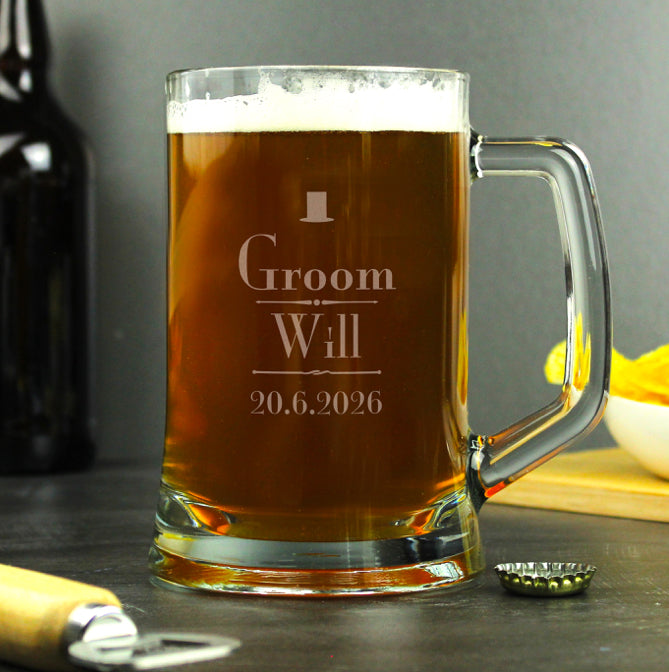 Personalised Decorative Wedding Groom Tankard