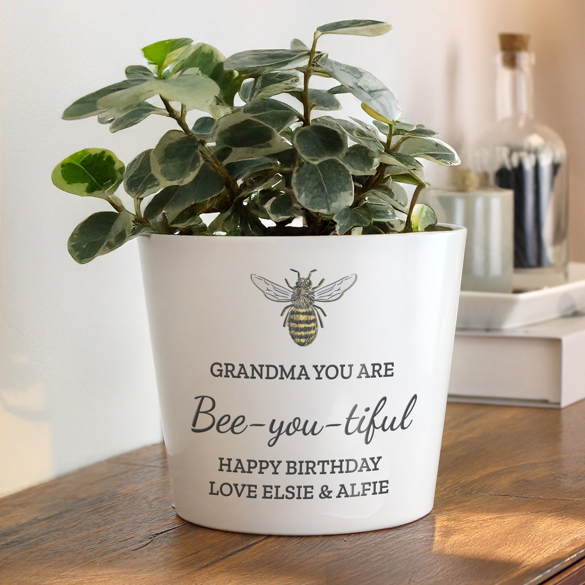 Personalised Bee Large Plant Pot