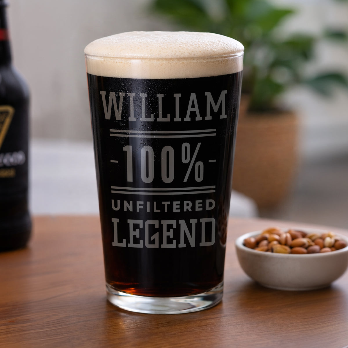 Personalised Unfiltered Legend Pint Glass