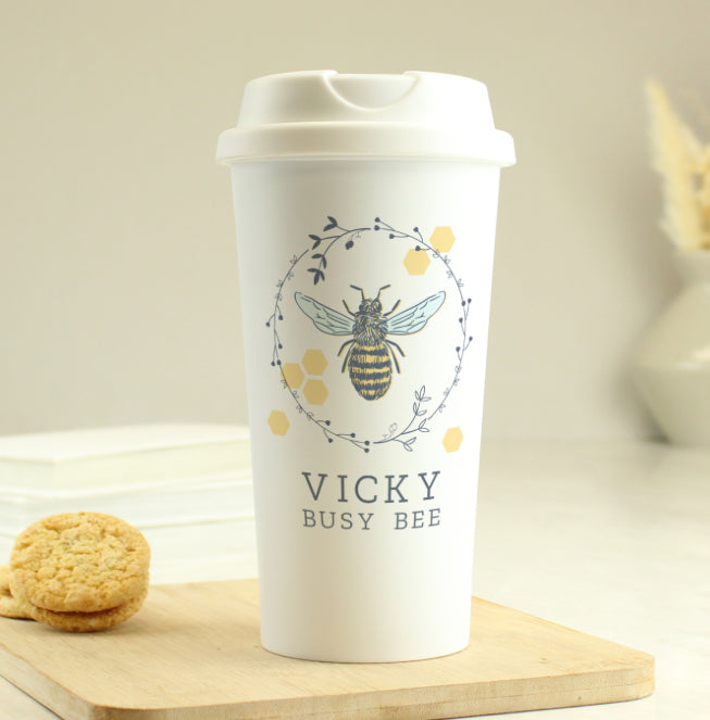 Personalised Bee Insulated Travel Cup