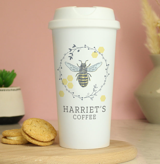 Personalised Bee Insulated Travel Cup