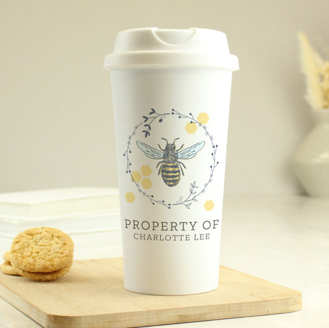 Personalised Bee Insulated Travel Cup