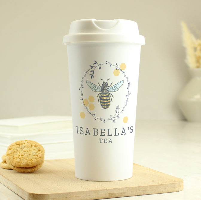 Personalised Bee Insulated Travel Cup