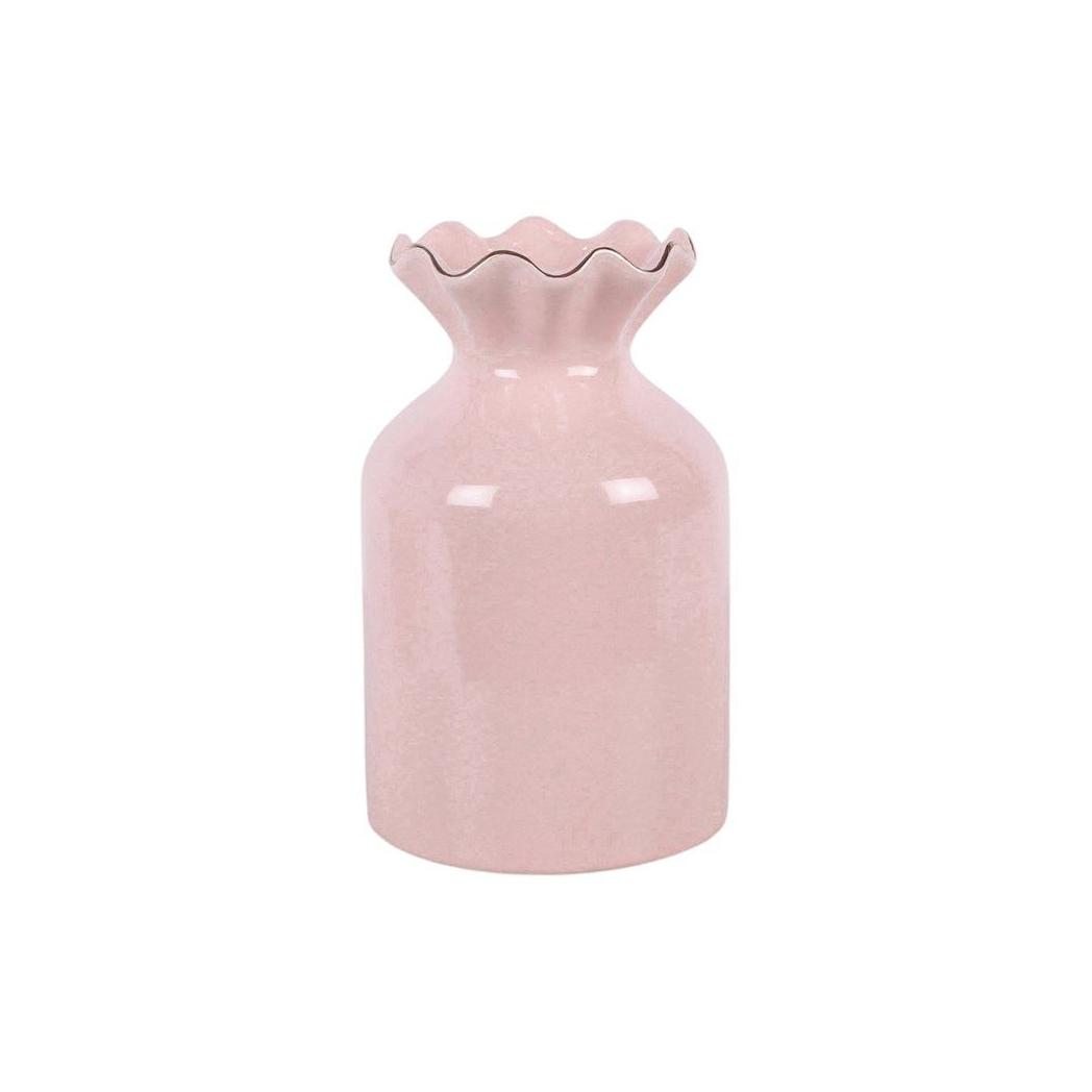Pink Fluted Flower Vase
