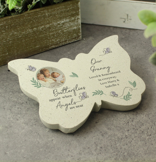 Personalised Butterflies Appear Photo Upload Memorial Resin Butterfly