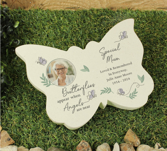 Personalised Butterflies Appear Photo Upload Memorial Resin Butterfly