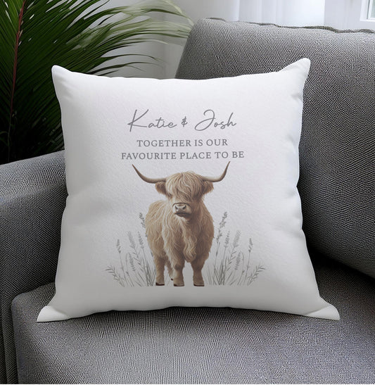 Personalised Highland Cow Cushion