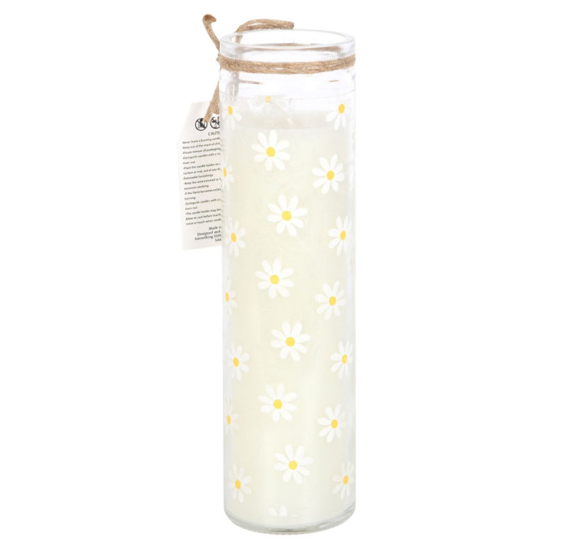 White Daisy Tube Candle